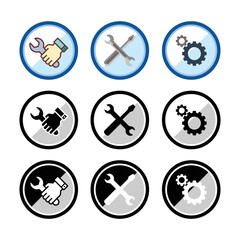 repair icon set, social network symbol illustration, a simple flat design