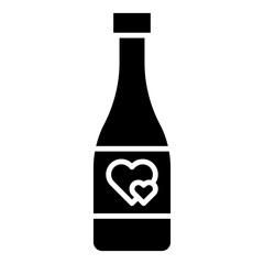 bottle with love icon