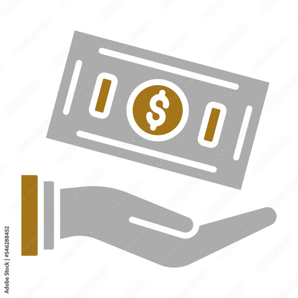 Sticker cash donation icon style