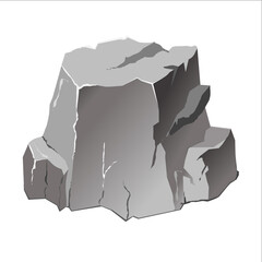 vector, illustration, rock, stone, isolated, natural, set, pile, nature, graphic, design, element, material, mineral, object, heap, granite, white, gravel, grey, cartoon, broken, gray, rough, boulder,