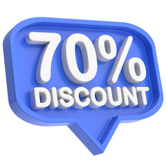 3D seventy percent discount. 70% discount. 70% sale.