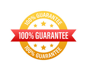 100 guarantee sign, label. Guaranteed tags. Vector stock illustration