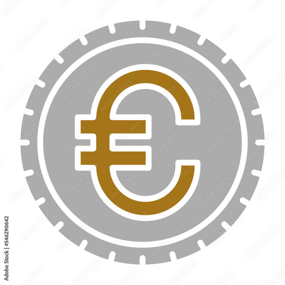 Sticker euro icon style