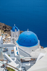 Beautiful Landscape Panorama view of Santorini Greece