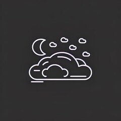 Cloud moon line icon. Graphic elements for your designhigh quality illustration