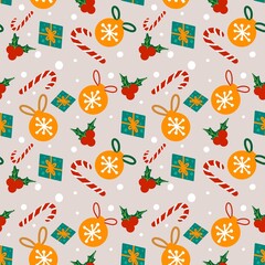 seamless pattern with christmas balls
