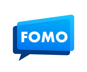 Modern hashtag fomo, great design for any purposes. Vector typography illustration. Flat cartoon vector illustration. Flat design. Social media concept.