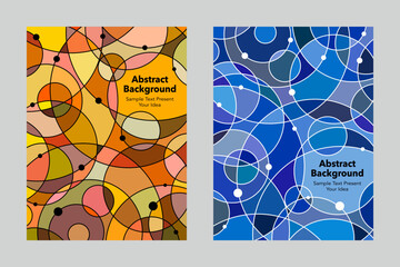 Abstract background circles geometric vector design, cover posters flyers leaflets brochures wallpaper backdrop annual folder layout templates, multicolor shades, overlapping color blue autumn shape