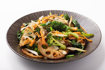 香味野菜サラダ(蓮根　ごぼう　にんじん　ブロッコリー)