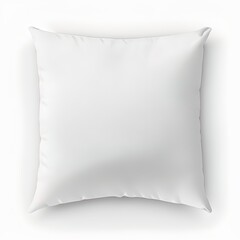 3d rendering of white pillow. White square floor pillow, blank pillow mockup isolated on white background. Cushion illustration, top view, home accessories. Silk pillow mockup.