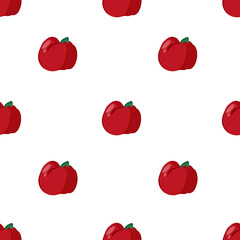 Fototapeta premium Seamless pattern with sweet bell pepper. Red peper background. Wallpaper and fabric print.