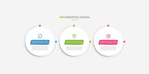 Business infographics timeline  design template with 3 step and option information. Premium vector with editable sign or symbol. Eps10 vector