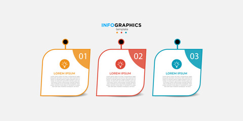 Business infographics timeline  design template with 3 step and option information. Premium vector with editable sign or symbol. Eps10 vector