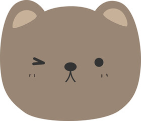 cute teddy bear cartoon flat design element illustration