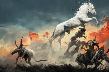 The land war between emperors in ancient times.