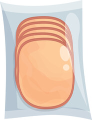 Meat pack icon cartoon vector. Plastic pack. Foil snack