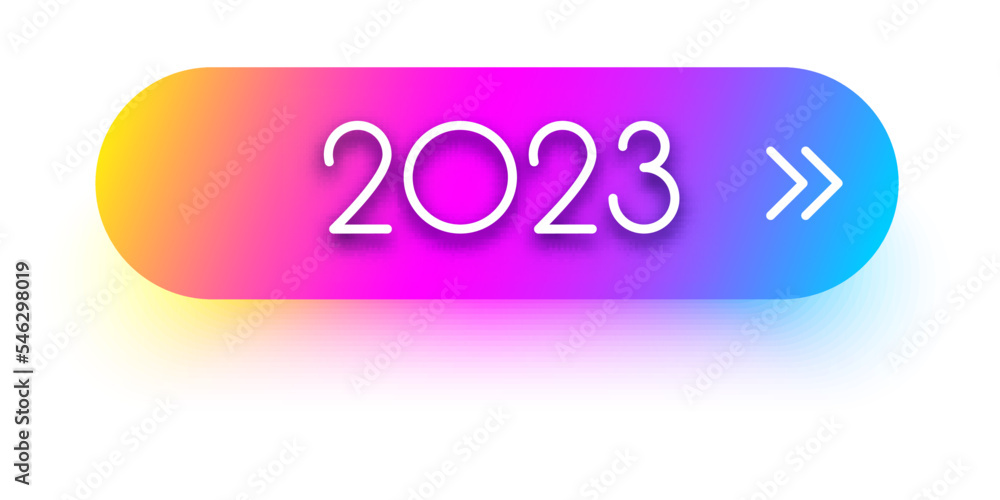 Poster button or icon with 2023 sign.