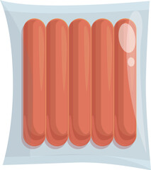 Sausage pack icon cartoon vector. Food bag. Vacuum pack