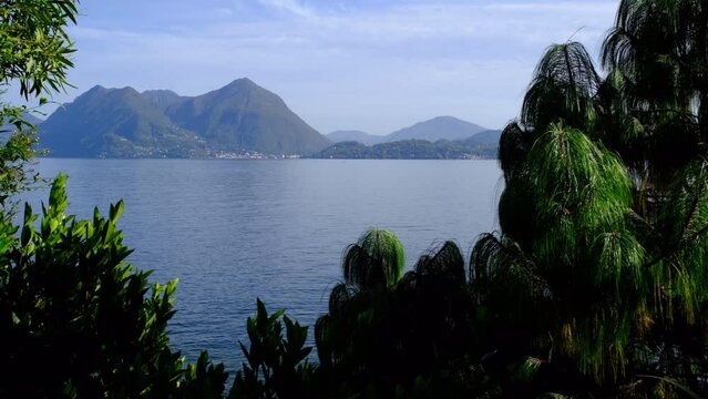 Italy: Lake Maggiore seen from the gardens of Isola Madre.