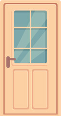 Wall door icon cartoon vector. Home exterior. Wood entrance