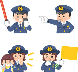 警察官の仕事　迷子　誘導　交通整理