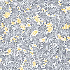 Floral vintage seamless pattern for retro wallpapers. Enchanted Vintage Flowers. Arts and Crafts movement inspired. Design for wrapping paper, wallpaper, fabrics and fashion clothes.