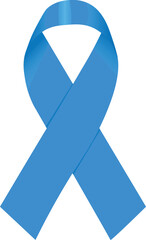 Cancer light blue ribbon, cancer awareness symbol