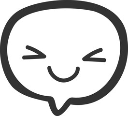 happy sign bubble chat box element illustration