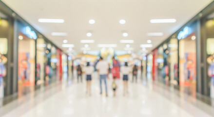 Abstract blur modern shopping mall interior background