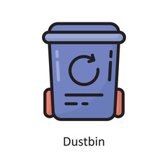 Dustbin  Vector Filled Outline Icon Design illustration. Housekeeping Symbol on White background EPS 10 File