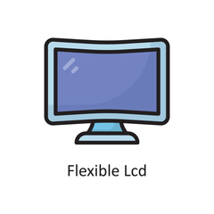 Flexible Lcd Vector Filled Outline Icon Design illustration. Housekeeping Symbol on White background EPS 10 File