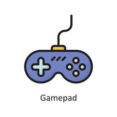 Gamepad  Vector Filled Outline Icon Design illustration. Housekeeping Symbol on White background EPS 10 File