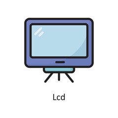 Lcd  Vector Filled Outline Icon Design illustration. Housekeeping Symbol on White background EPS 10 File