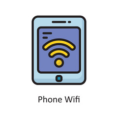 Phone Wifi Vector Filled Outline Icon Design illustration. Housekeeping Symbol on White background EPS 10 File