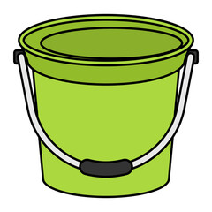 Green Bucket with Handle Concept, Chicks Feed Kit Bowl vector color icon design, Poultry farming symbol, Meat or Eggs Production Sign, Protein and farmyard equipment stock illustration