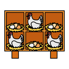 chicken coop nesting boxes Concept, Parent Stock Layer Breeder vector color icon design, Poultry farming symbol, Meat or Eggs Production Sign, Protein and farmyard equipment stock illustration