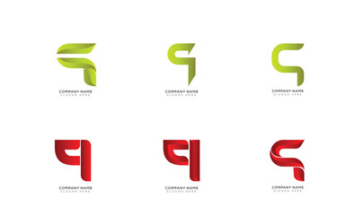 Minimal letter q logo collection black and white background