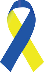 yellow blue ribbon information about down syndrome