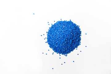 blue polymer on white isolate background in polymer and chemical laboratory for research in polymer...