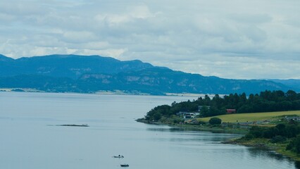 Fototapeta na wymiar Beautiful view of a fjord in Trondheim, Norway.