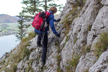 climbing route in the Austrian Alps, Traunstein