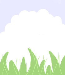 Fototapeta na wymiar Background with the sky and grass illustration