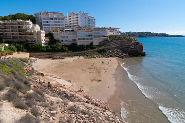 Platja Llarga beach Salou Spain can be seen on Cami de Ronda coast walk