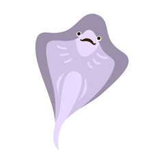 Colorful stingray cartoon vector illustration. Swimming Manta Rays, sea animal living in ocean. Animal of sea concept for banner design or landing page