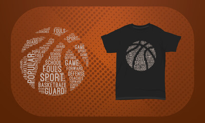Basketball Shapecloud T-shirt Design sports lover