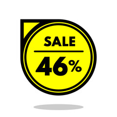 sale 46% off black and yellow circular price stamp with indicator