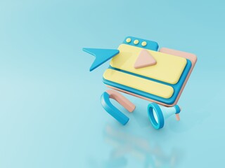 3d illustration put video ads to support branding, good for illustration or marketing