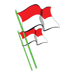 indonesian flag illustration, indonesian independence day, a simple flat design