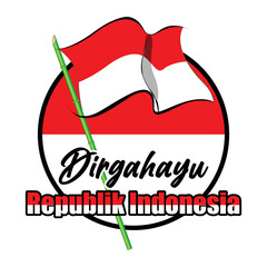 indonesian flag illustration, indonesian independence day, a simple flat design