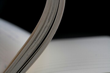 Closeup shot of an open book with blank pages